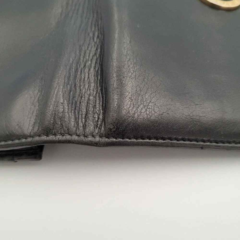 BVLGARI B.zero1 Black Leather Long Wallet Gold Logo MD-M15-32403 Italy